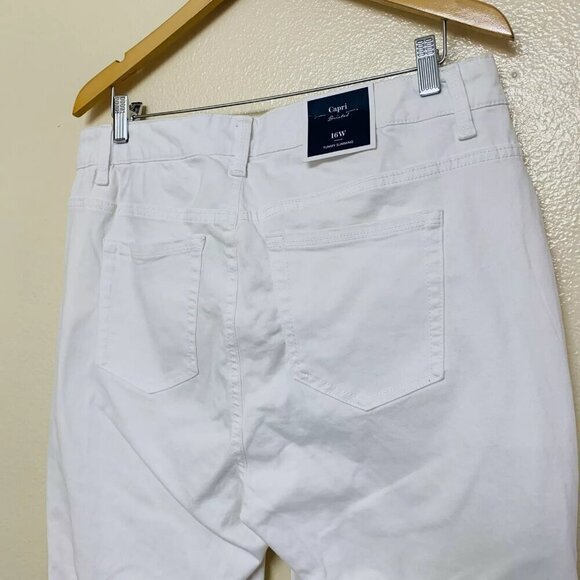 Charter Club Plus Bristol Natural Waist Slimming Fit Cropped Jeans 16W White - Picture 5 of 10